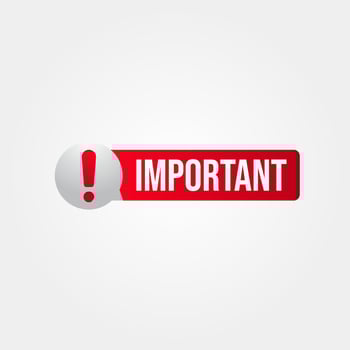 Important notice attention banner sign vector sticker