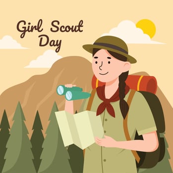 A Girl Scout Goes Solo Traveling vector