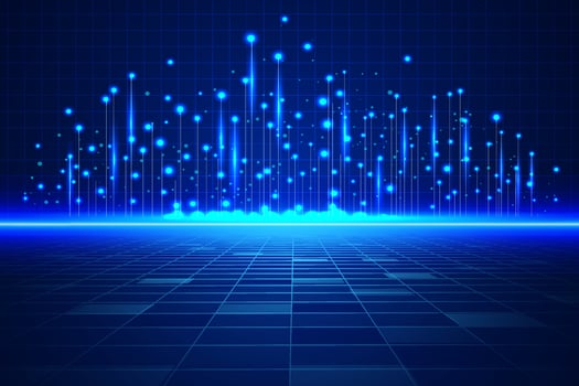 metaverse blue technology background template vector