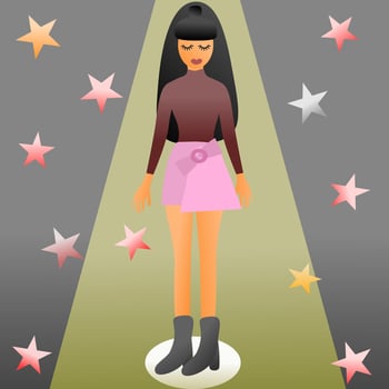 A modern Fashion cartoon girl. vector