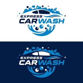 Express Car Wash Logo Design Template vector