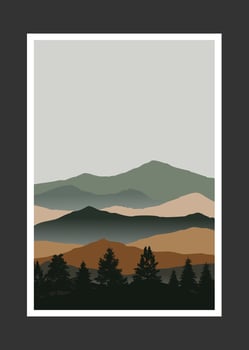 Abstract mountain painting, Abstract background, Premium Vector