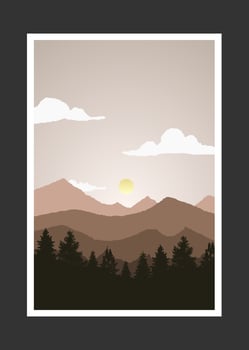 Abstract mountain painting, Abstract background, Premium Vector