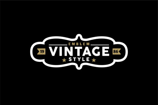 Vintage Classic Retro Badge Fashion Brand Label logo design inspiration vector