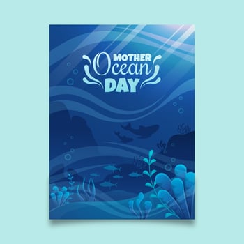 Mother Ocean Day poster vector