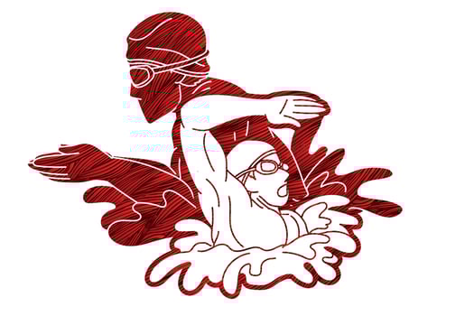 People Swimming Mix vector