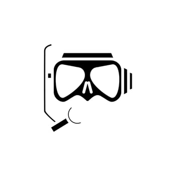 Diving Mask, Snorkel, Swimwear, Snorkelling Solid Icon Vector Illustration Logo Template. Suitable For Many Purposes.