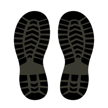 Illustration of a boots prints. vector