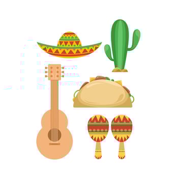 Cinco de mayo icon set vector