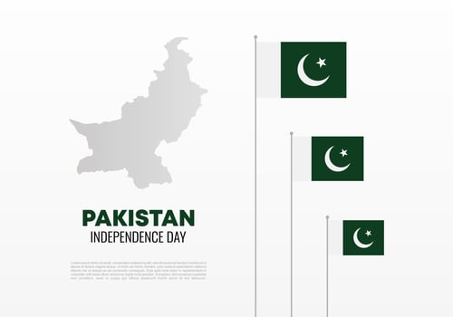 Pakistan independence day for national celebration on august 14. vector