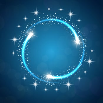 Sparkles blue background with stars round frame.vector vector