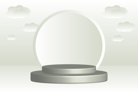 3d rendering, silver abstract background, empty podium, Empty showcase mockup with empty round stage. vector