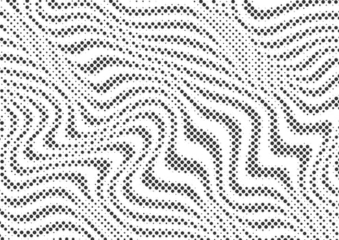 Abstract wavy black and white dots halftone background vector