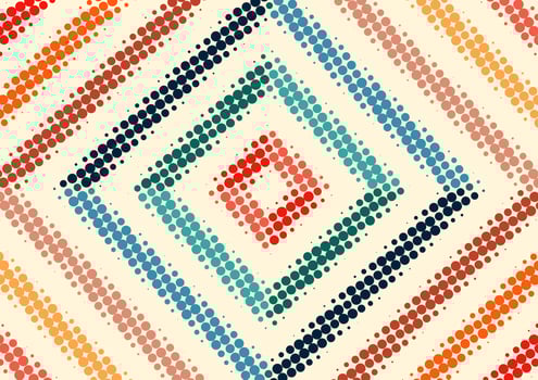 Vintage retro colorful with halftone dots background vector