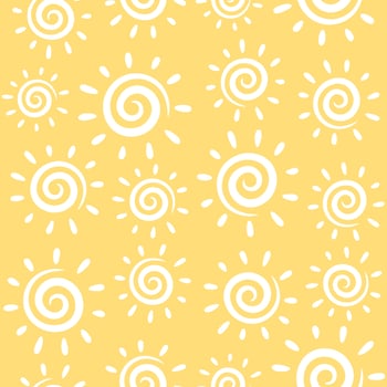 Cute hand drawn sun seamless pattern background vector