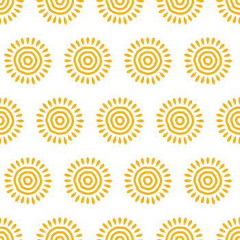Cute hand drawn sun seamless pattern background vector