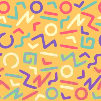 Abstract 80s hand drawn seamless pattern vector