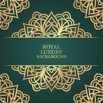 Royal luxury mandala background with golden arabesque vector