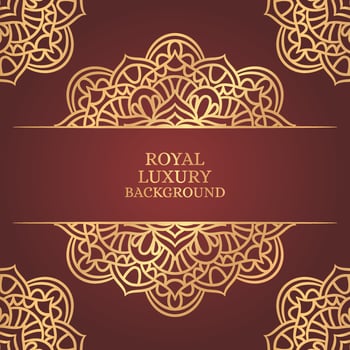 Royal luxury mandala background with golden arabesque vector