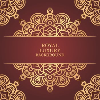 Royal luxury mandala background with golden arabesque vector