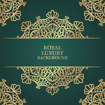 Royal luxury mandala background with golden arabesque vector