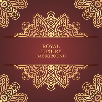 Royal luxury mandala background with golden arabesque vector