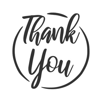 Thank you hand lettering black ink brush calligraphy vector