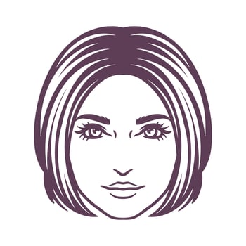 Woman face logo design template vector