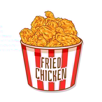 Crispy fried chicken vector illustration