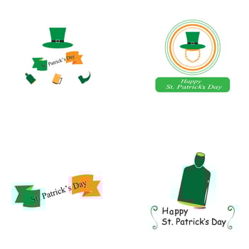 Happy St Patrick's Day Vector Round Label Stock Vector Illustration