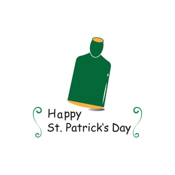 Happy St Patrick's Day Vector Round Label Stock Vector Illustration