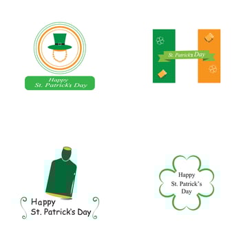 Happy St Patrick's Day Vector Round Label Stock Vector Illustration
