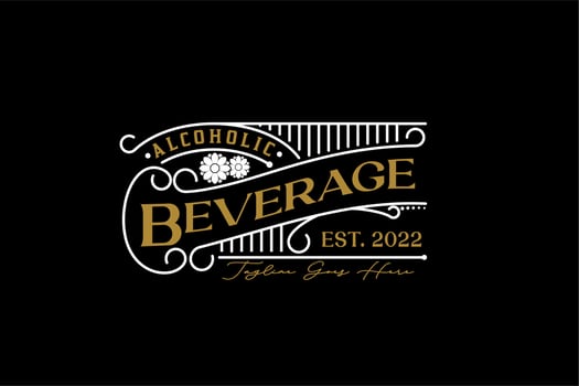 Vintage Label Logo Design inspiration for Beverage vector