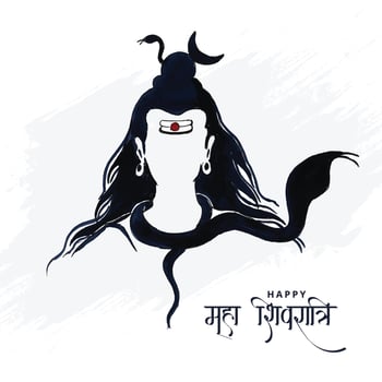 Lord shiva indian god of hindu for maha shivratri card background vector
