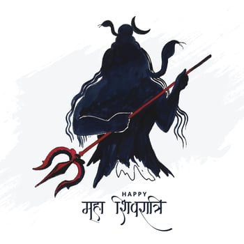 Lord shiva indian god of hindu for maha shivratri card background vector