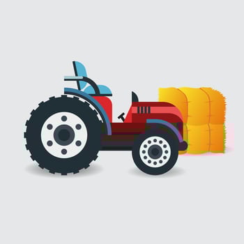 Tractor cartoon background vector illustration. tractor icon cartoon style.