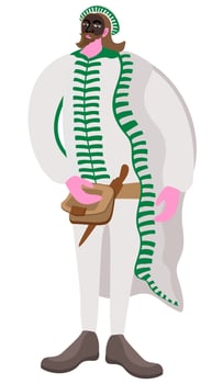 Brighella. One of the main characters of venetian carnival. vector
