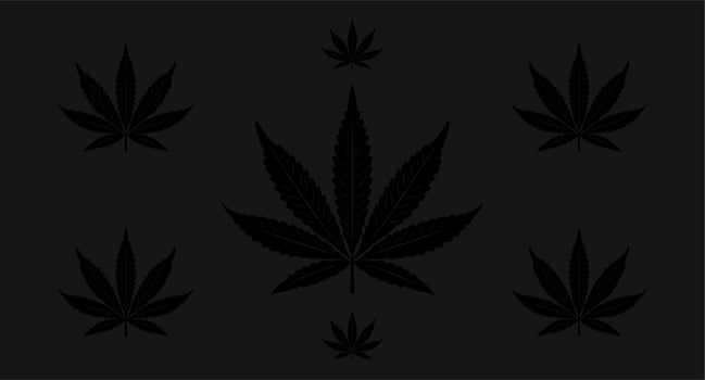 Simple Elegant Hemp Cannabis Marijuana Black Dark Wallpaper vector