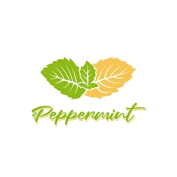 Peppermint Mint leaves logo design inspiration vector
