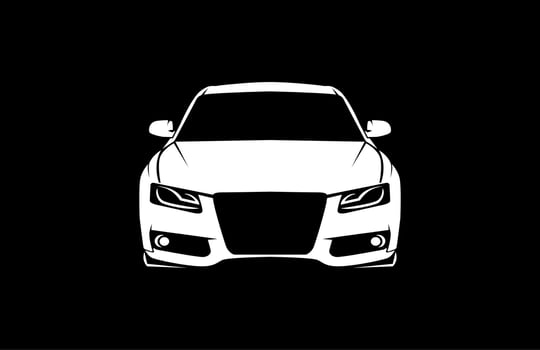 white car front view isolated... vector