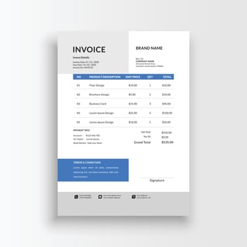 minimalist receipt voucher template vector, sales invoice template vector format a4 paper