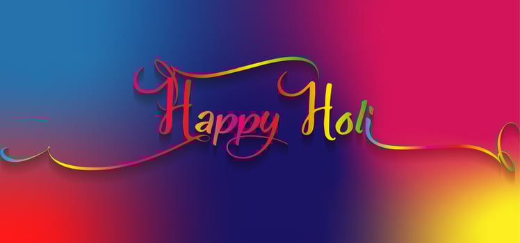 Happy Holi Indian Festival Banner, Colorful gulaal, powder color, party card, colourful gradient fluid patterned, paper multicolors Background, vector illustration vibrant color template