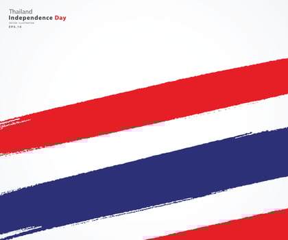Flag of Thailand. Flag in grungy style. Independence Thai Day. vector EPS Illustration.