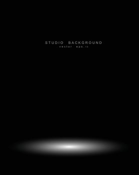 Empty black gradient studio room background. backdrop light interior with copyspace for your creative project, Vector illustration EPS 10