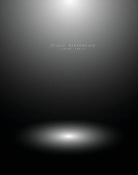 Empty black gradient studio room background. backdrop light interior with copyspace for your creative project, Vector illustration EPS 10