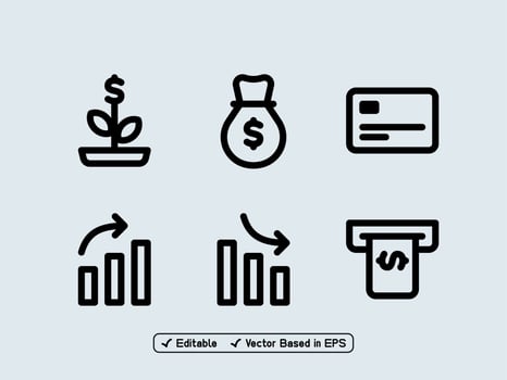 Set of finance business icons vector