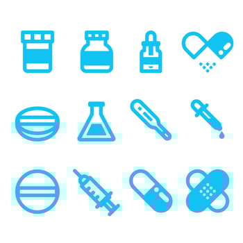 Medicines Outline Icons vector