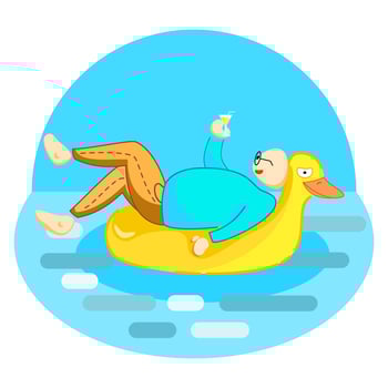 illustration of a person enjoying a carefree state of mind. vector