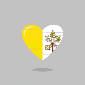 Vatican flag shaped love illustration vector