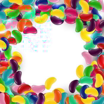 Colorful candy background with jelly beans vector